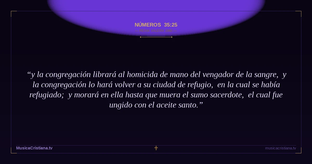 Números 35:25 — Biblia Reina Valera 1960 — MusicaCristiana.tv