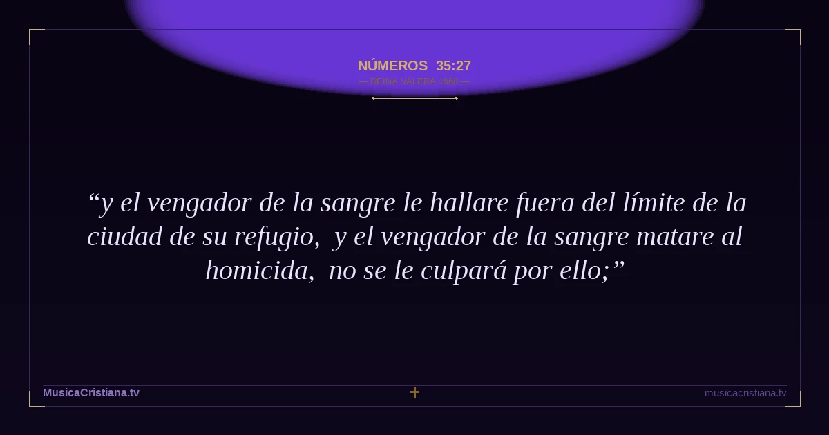 Números 35:27 — Biblia Reina Valera 1960 — MusicaCristiana.tv