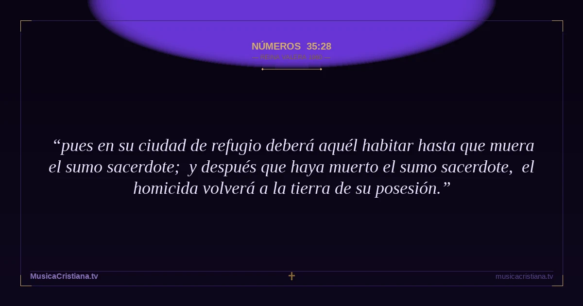 Números 35:28 — Biblia Reina Valera 1960 — MusicaCristiana.tv