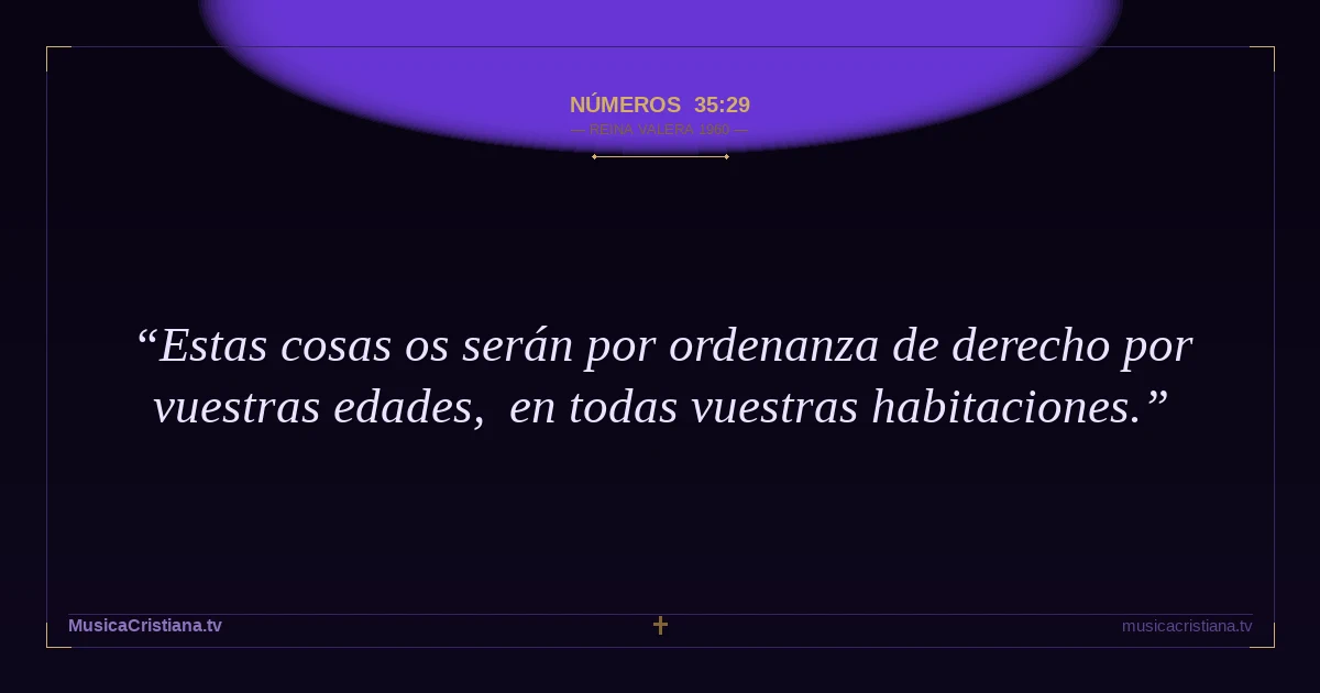 Números 35:29 — Biblia Reina Valera 1960 — MusicaCristiana.tv