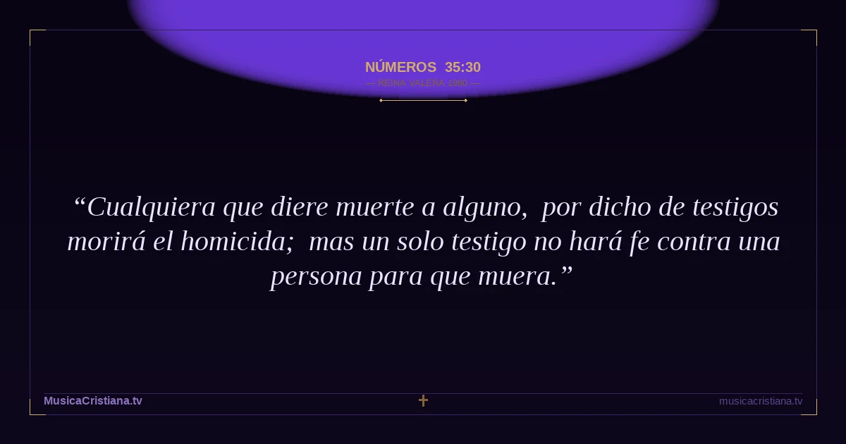 Números 35:30 — Biblia Reina Valera 1960 — MusicaCristiana.tv