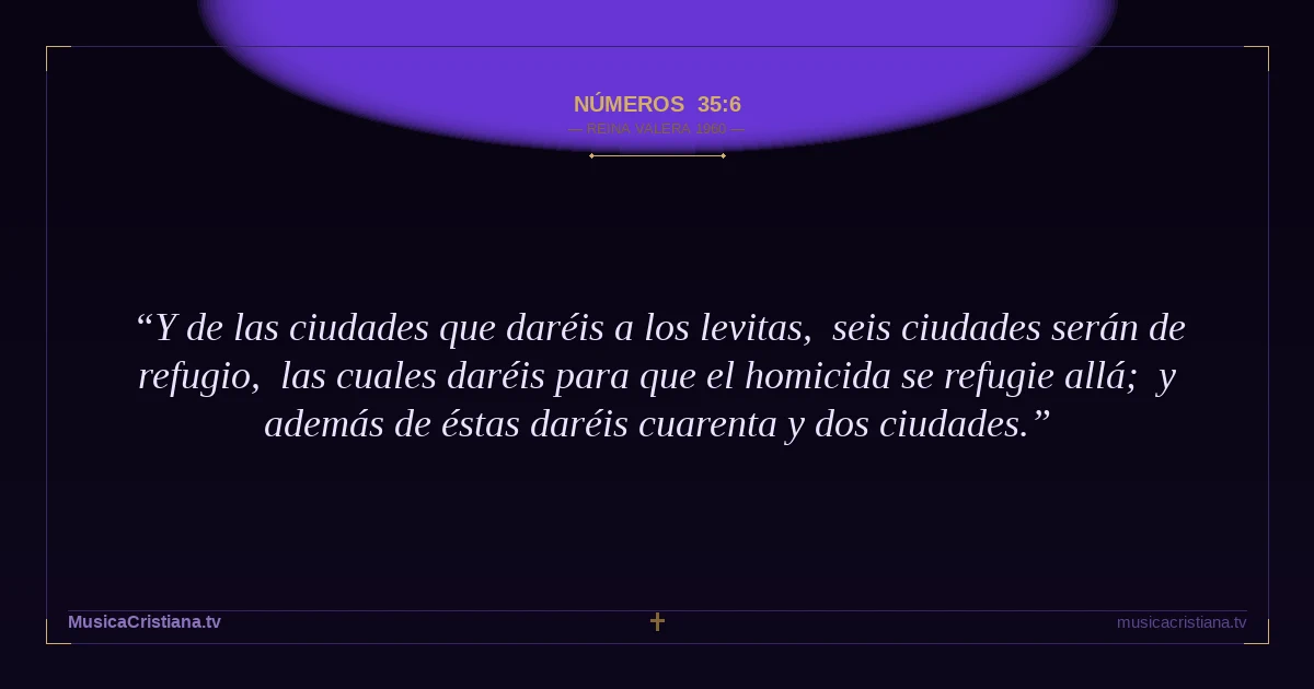 Números 35:6 — Biblia Reina Valera 1960 — MusicaCristiana.tv