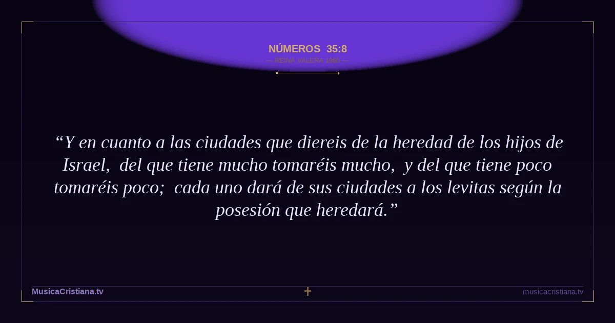 Números 35:8 — Biblia Reina Valera 1960 — MusicaCristiana.tv