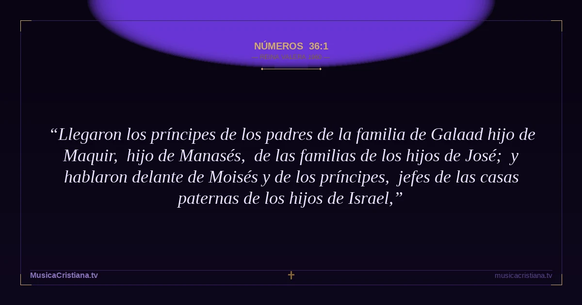 Números 36:1 — Biblia Reina Valera 1960 — MusicaCristiana.tv