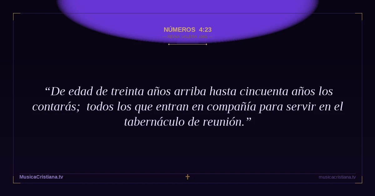Números 4:23 — Biblia Reina Valera 1960 — MusicaCristiana.tv
