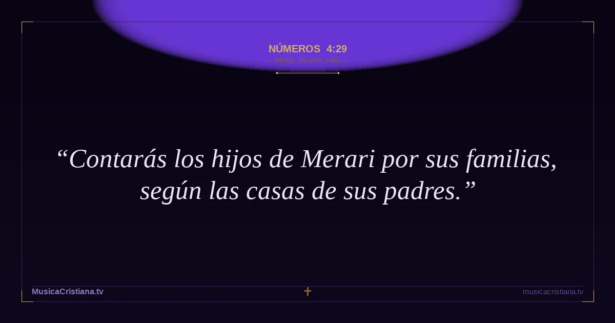 Números 4:29 — Biblia Reina Valera 1960 — MusicaCristiana.tv
