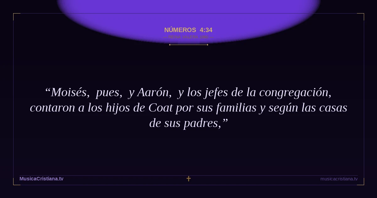 Números 4:34 — Biblia Reina Valera 1960 — MusicaCristiana.tv