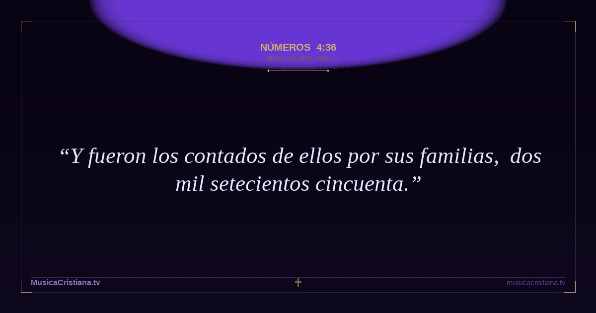 Números 4:36 — Biblia Reina Valera 1960 — MusicaCristiana.tv