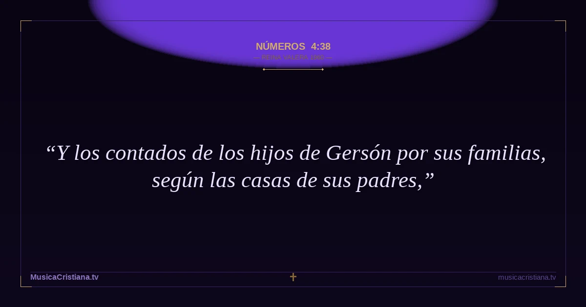 Números 4:38 — Biblia Reina Valera 1960 — MusicaCristiana.tv