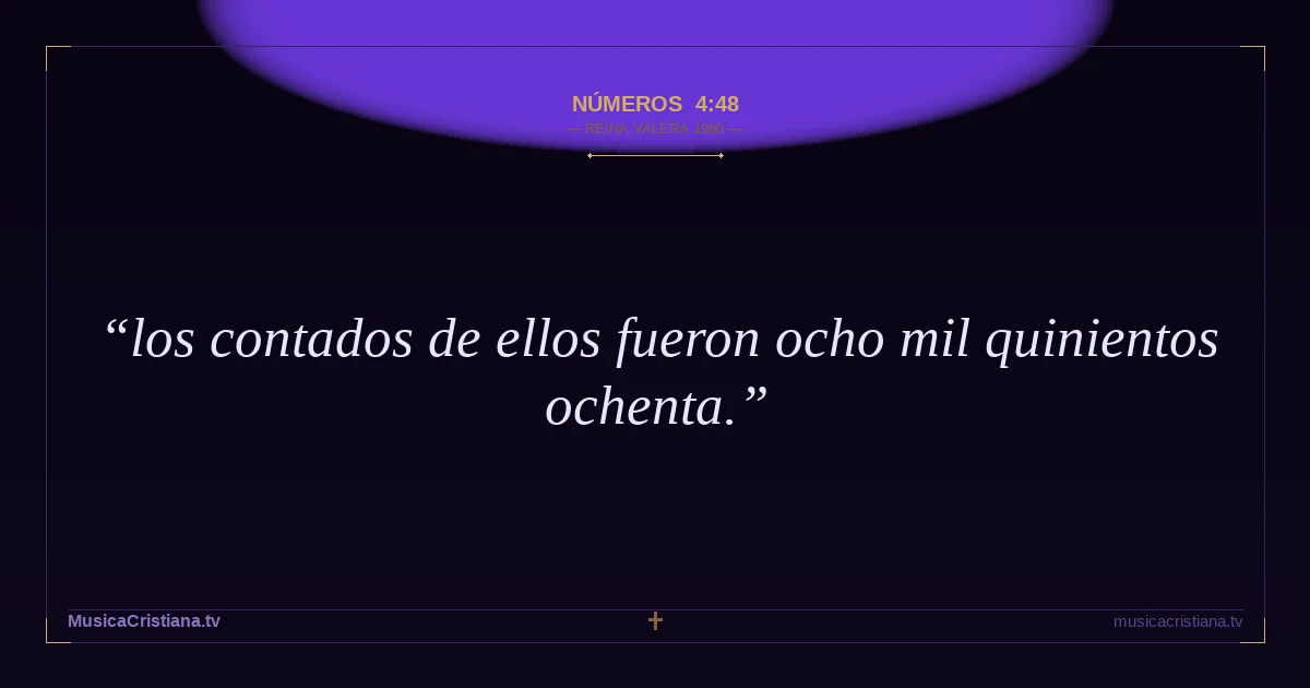 Números 4:48 — Biblia Reina Valera 1960 — MusicaCristiana.tv