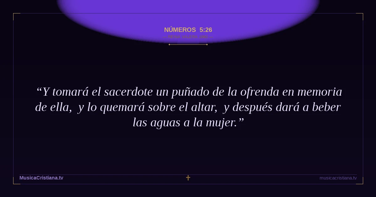 Números 5:26 — Biblia Reina Valera 1960 — MusicaCristiana.tv