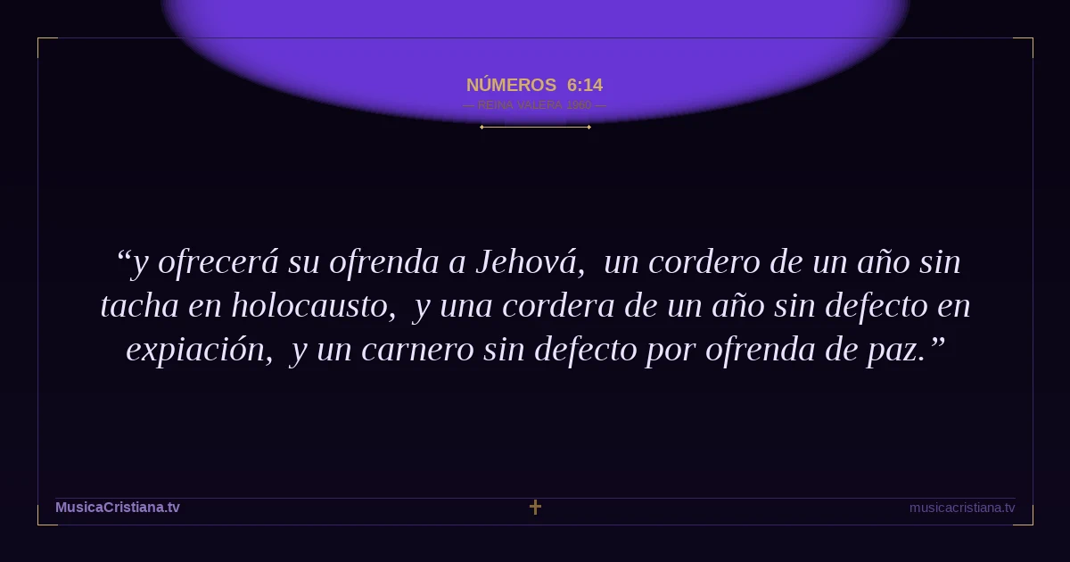 Números 6:14 — Biblia Reina Valera 1960 — MusicaCristiana.tv