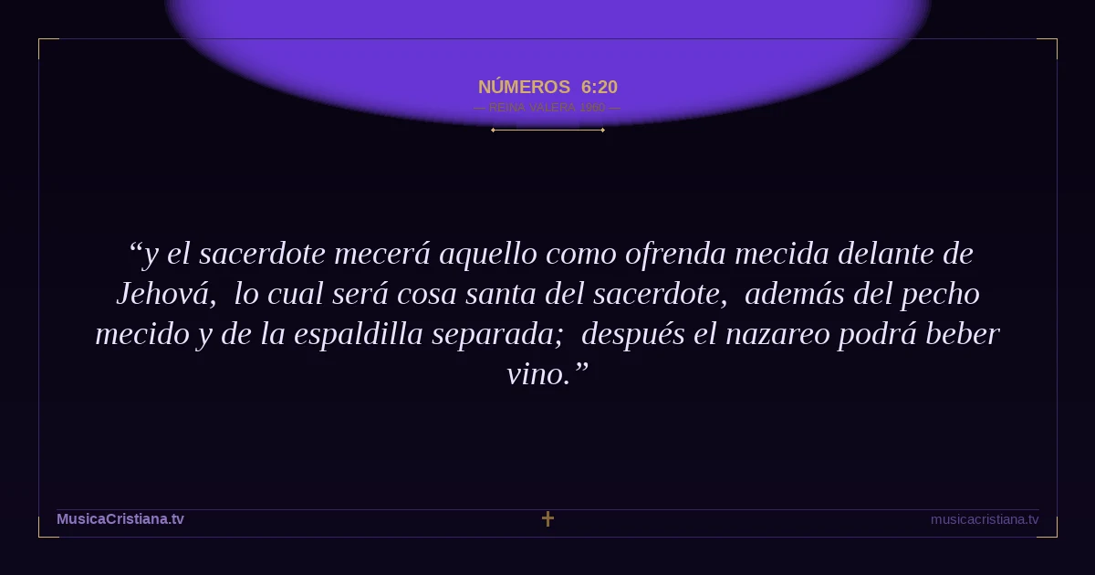 Números 6:20 — Biblia Reina Valera 1960 — MusicaCristiana.tv