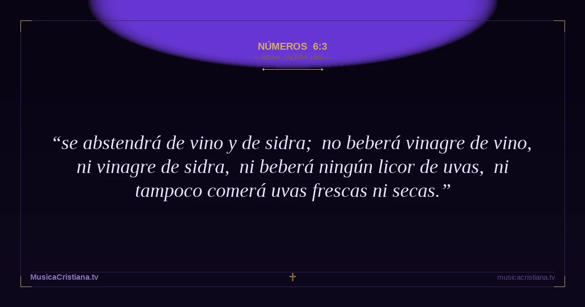 Números 6:3 — Biblia Reina Valera 1960 — MusicaCristiana.tv