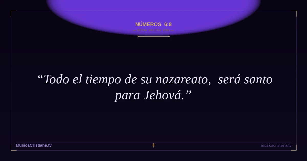 Números 6:8 — Biblia Reina Valera 1960 — MusicaCristiana.tv