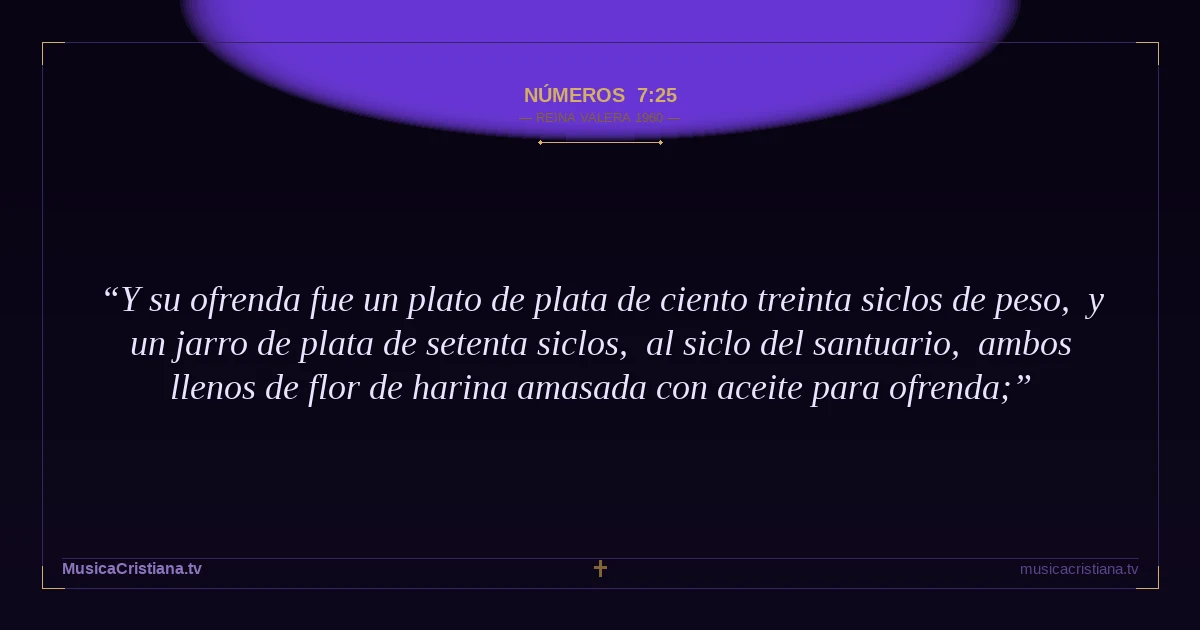 Números 7:25 — Biblia Reina Valera 1960 — MusicaCristiana.tv