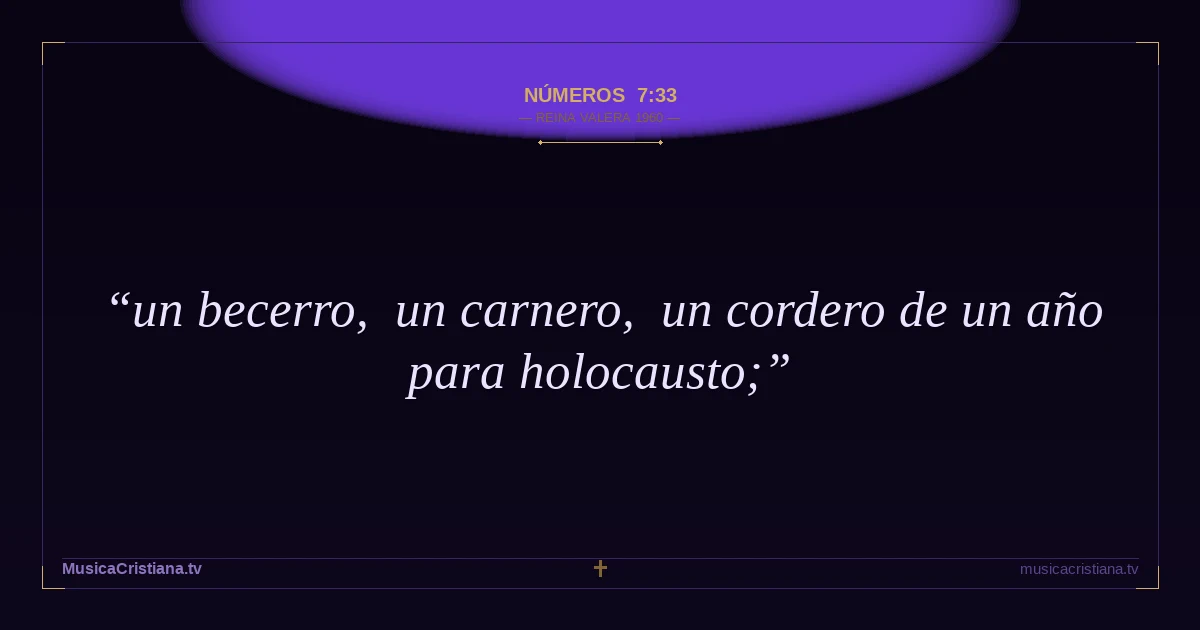 Números 7:33 — Biblia Reina Valera 1960 — MusicaCristiana.tv
