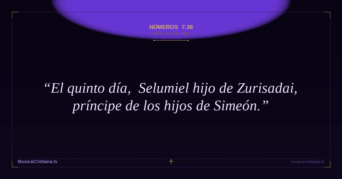 Números 7:36 — Biblia Reina Valera 1960 — MusicaCristiana.tv
