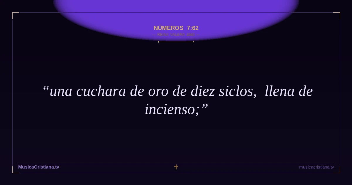 Números 7:62 — Biblia Reina Valera 1960 — MusicaCristiana.tv