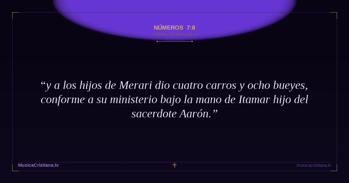 Números 7:8 — Biblia Reina Valera 1960 — MusicaCristiana.tv