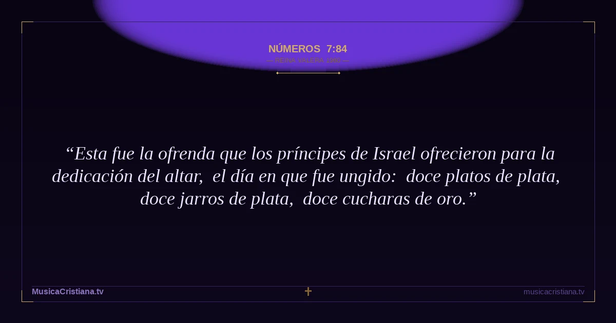 Números 7:84 — Biblia Reina Valera 1960 — MusicaCristiana.tv