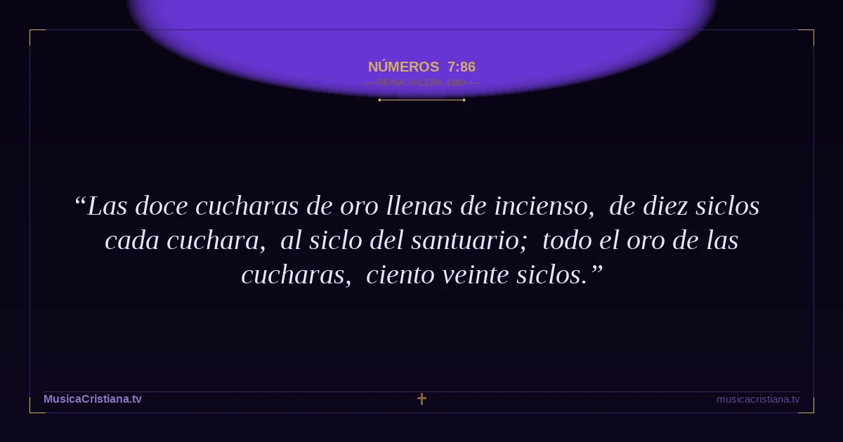 Números 7:86 — Biblia Reina Valera 1960 — MusicaCristiana.tv