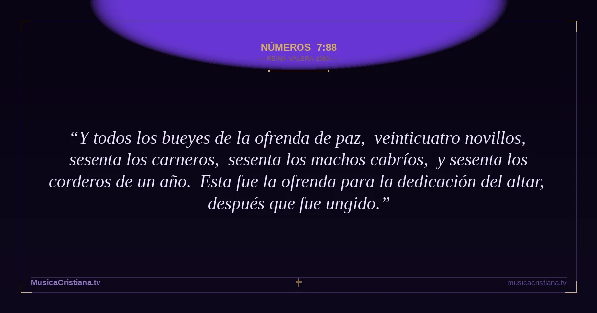 Números 7:88 — Biblia Reina Valera 1960 — MusicaCristiana.tv
