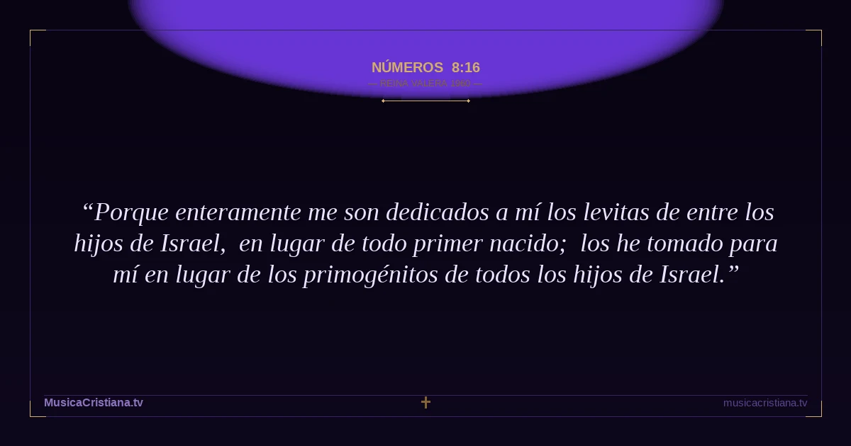 Números 8:16 — Biblia Reina Valera 1960 — MusicaCristiana.tv