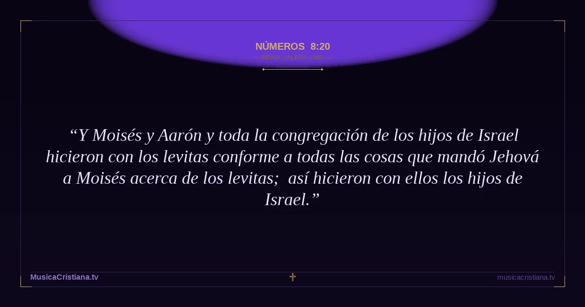 Números 8:20 — Biblia Reina Valera 1960 — MusicaCristiana.tv