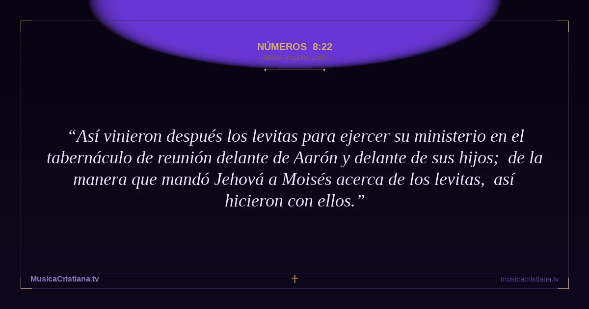 Números 8:22 — Biblia Reina Valera 1960 — MusicaCristiana.tv