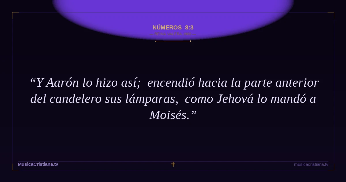 Números 8:3 — Biblia Reina Valera 1960 — MusicaCristiana.tv