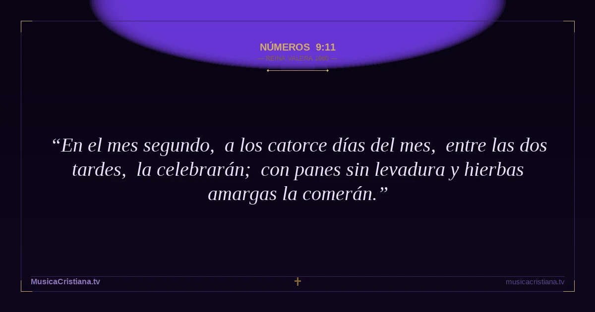 Números 9:11 — Biblia Reina Valera 1960 — MusicaCristiana.tv