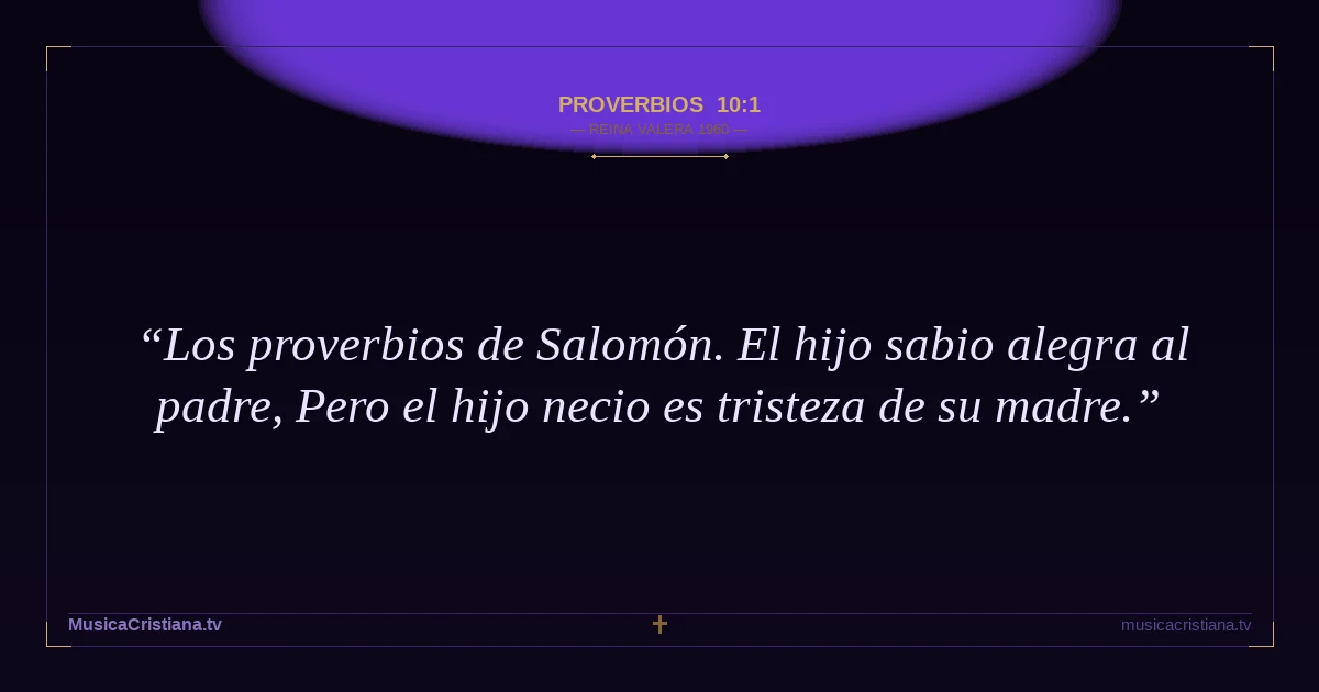 Proverbios 10:1 — Biblia Reina Valera 1960 — MusicaCristiana.tv