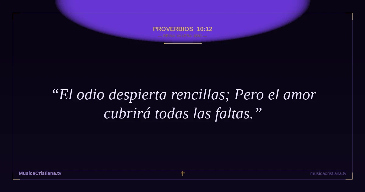 Proverbios 10:12 — Biblia Reina Valera 1960 — MusicaCristiana.tv