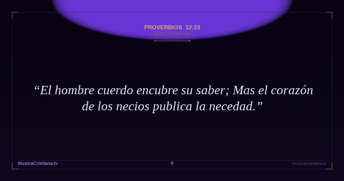 Proverbios 12:23 — Biblia Reina Valera 1960 — MusicaCristiana.tv