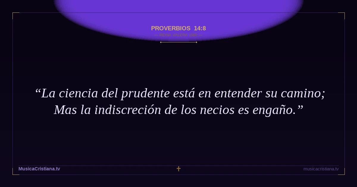 Proverbios 14:8 — Biblia Reina Valera 1960 — MusicaCristiana.tv
