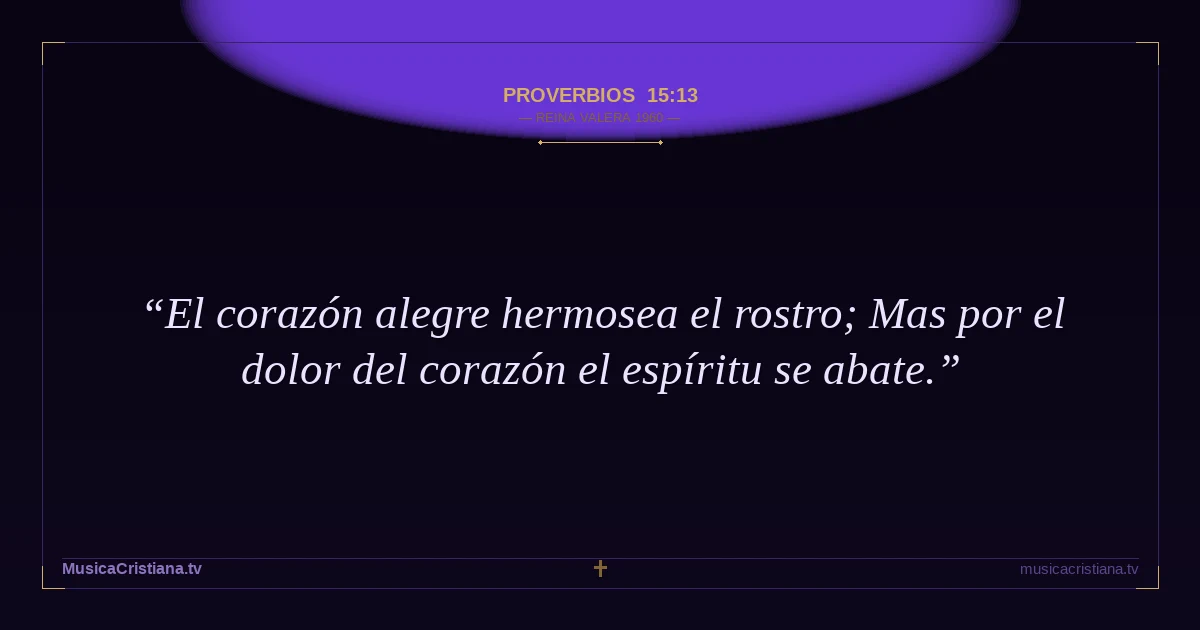 Proverbios 15:13 — Biblia Reina Valera 1960 — MusicaCristiana.tv
