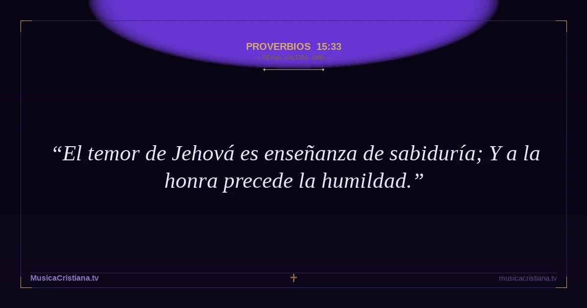 Proverbios 15:33 — Biblia Reina Valera 1960 — MusicaCristiana.tv