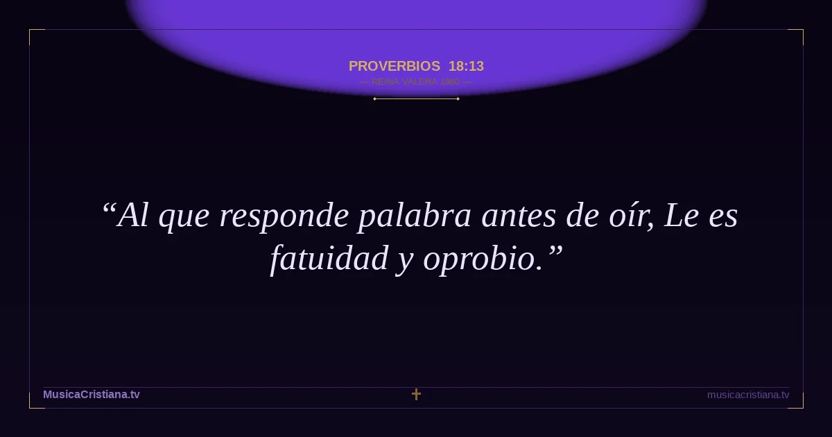 Proverbios 18:13 — Biblia Reina Valera 1960 — MusicaCristiana.tv