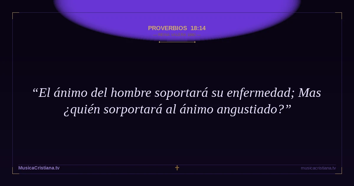 Proverbios 18:14 — Biblia Reina Valera 1960 — MusicaCristiana.tv