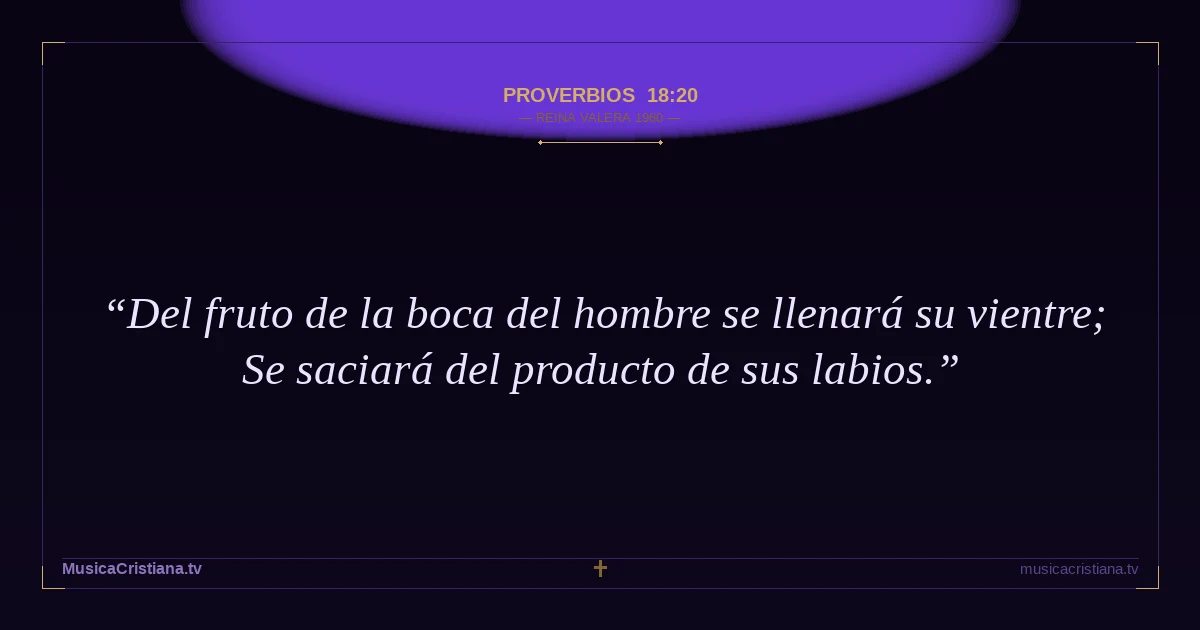 Proverbios 18:20 — Biblia Reina Valera 1960 — MusicaCristiana.tv