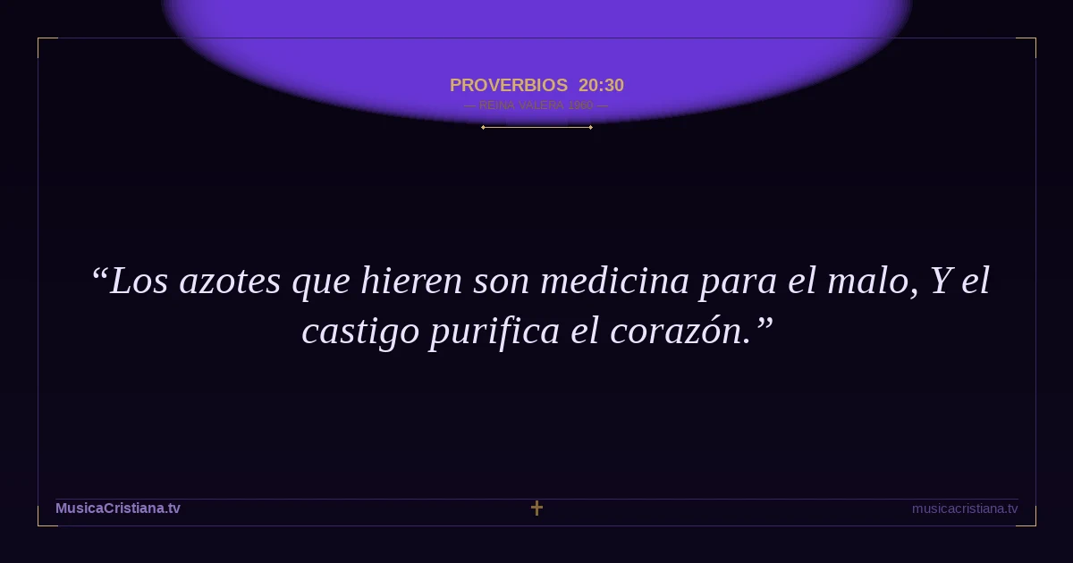 Proverbios 20:30 — Biblia Reina Valera 1960 — MusicaCristiana.tv