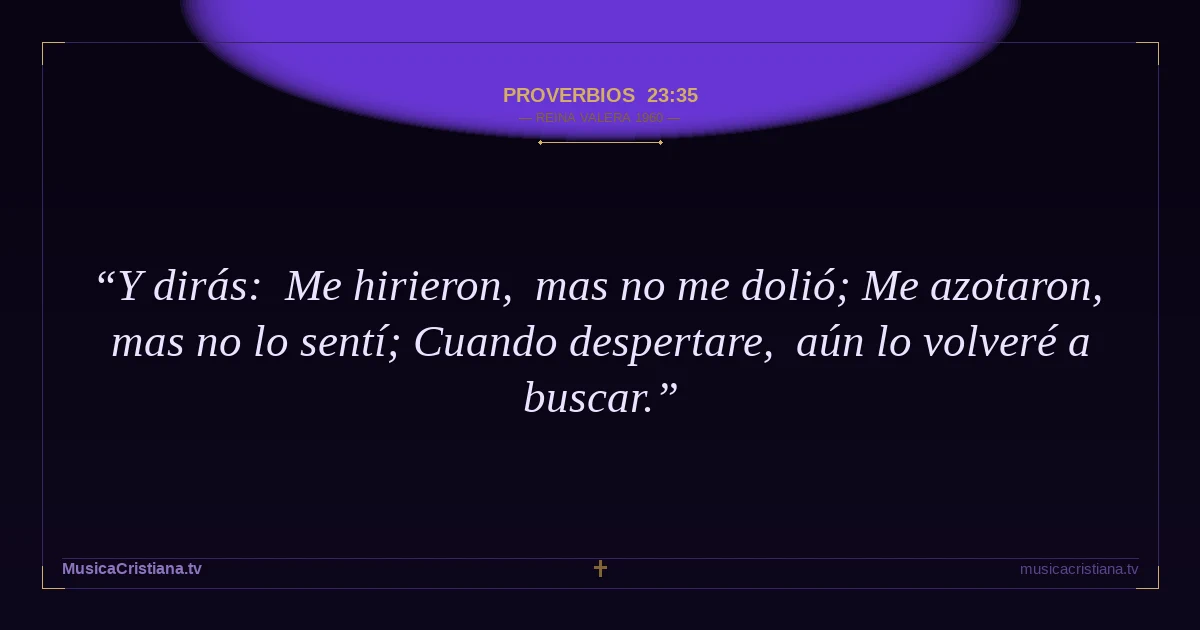 Proverbios 23:35 — Biblia Reina Valera 1960 — MusicaCristiana.tv