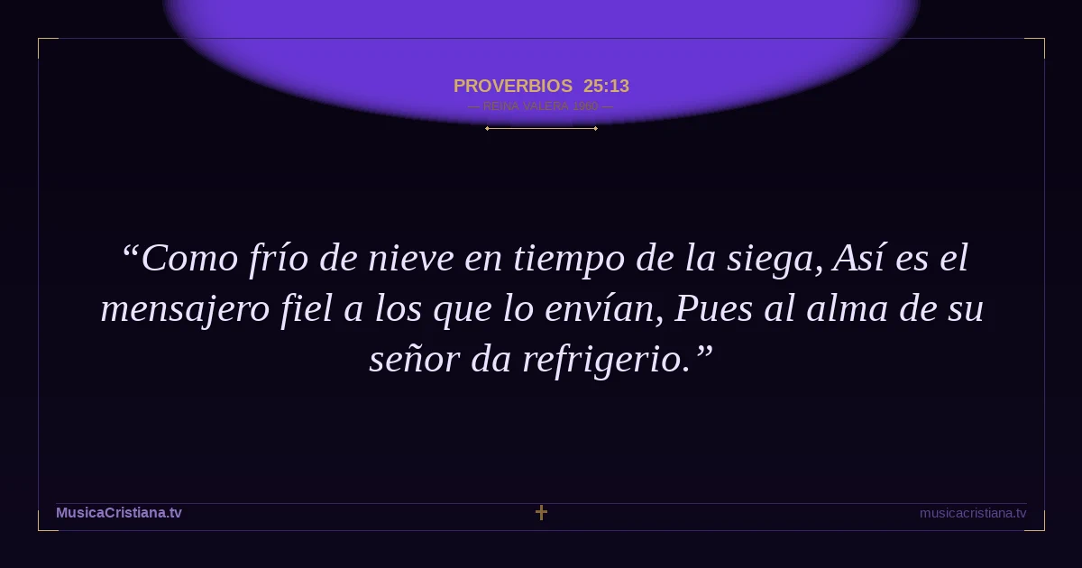 Proverbios 25:13 — Biblia Reina Valera 1960 — MusicaCristiana.tv