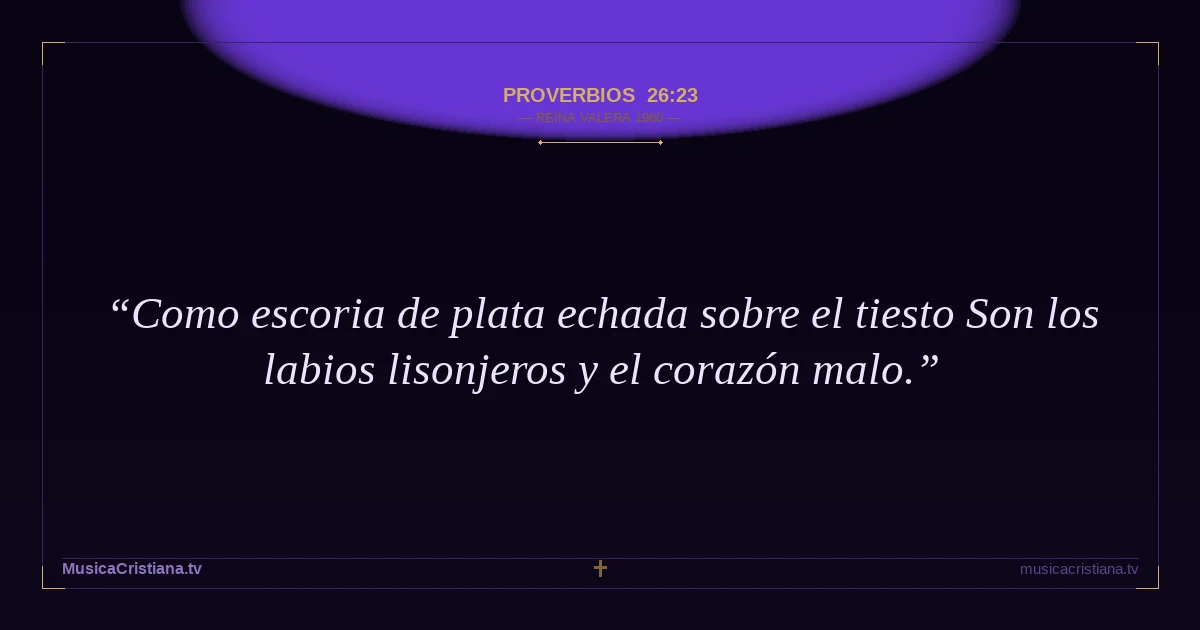 Proverbios 26:23 — Biblia Reina Valera 1960 — MusicaCristiana.tv