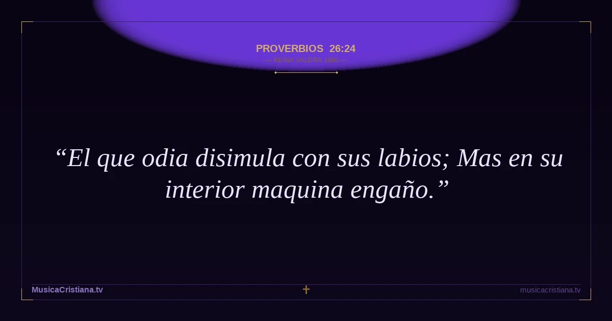 Proverbios 26:24 — Biblia Reina Valera 1960 — MusicaCristiana.tv