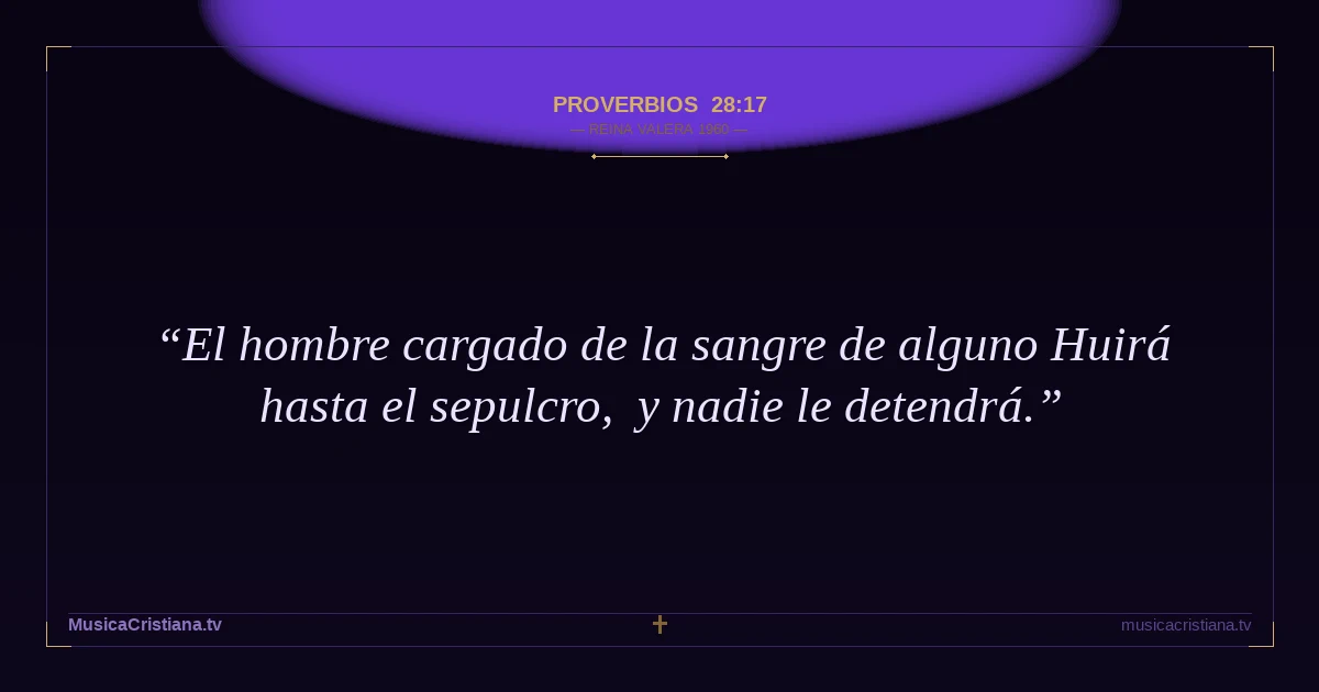 Proverbios 28:17 — Biblia Reina Valera 1960 — MusicaCristiana.tv