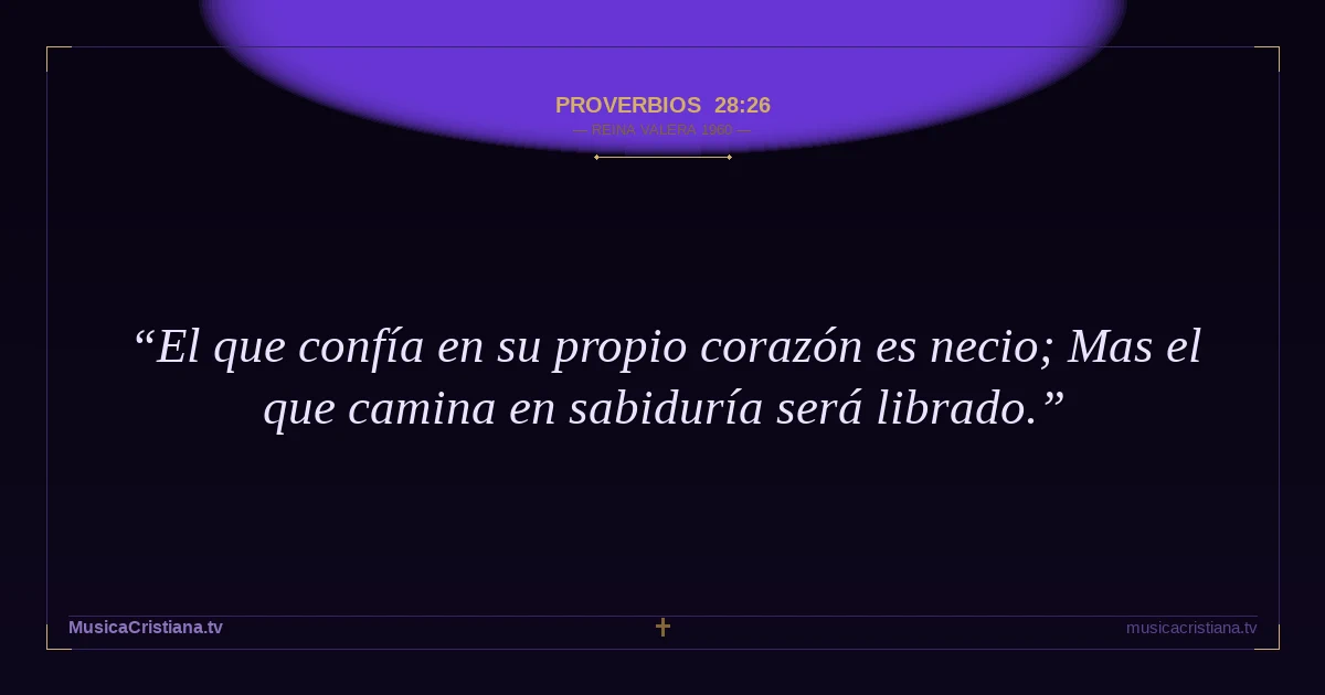 Proverbios 28:26 — Biblia Reina Valera 1960 — MusicaCristiana.tv