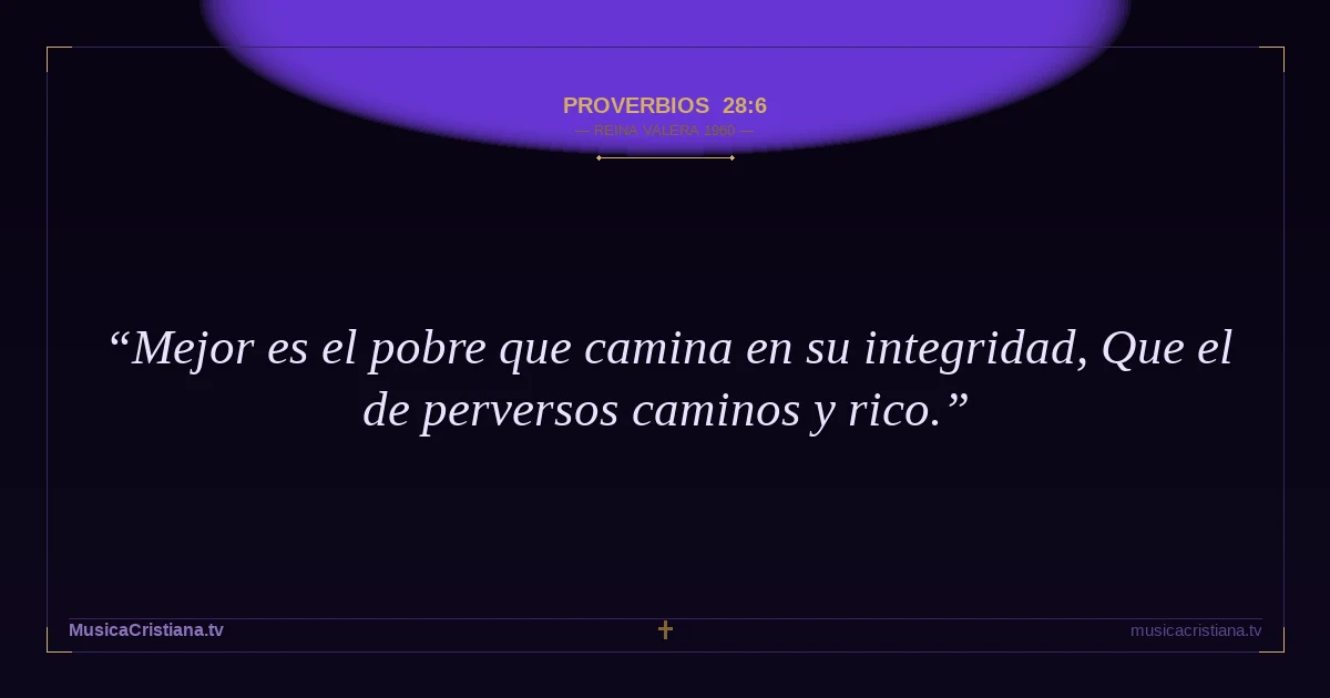 Proverbios 28:6 — Biblia Reina Valera 1960 — MusicaCristiana.tv
