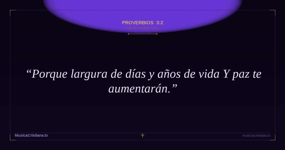 Proverbios 3:2 — Biblia Reina Valera 1960 — MusicaCristiana.tv